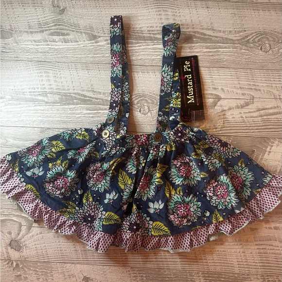 Mustard Pie Floral Suspender Skirt - Picture 1 of 3